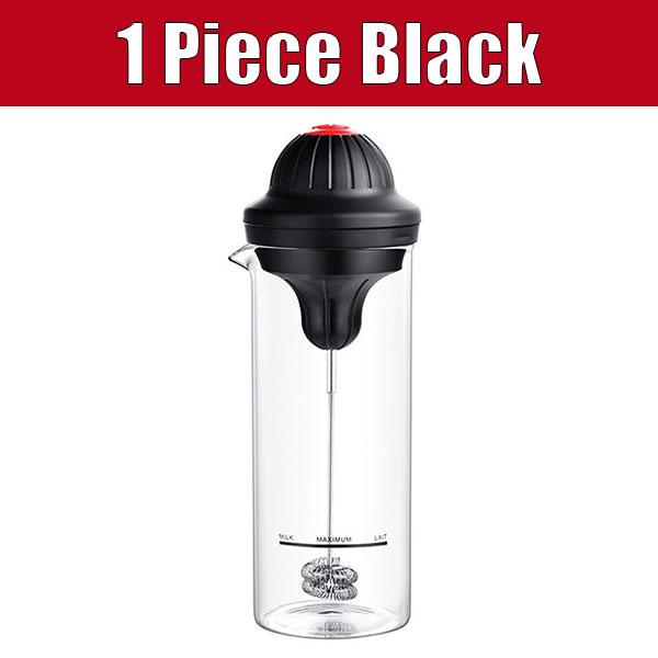 Electric Milk Frother Handheld Battery Operated Coffee Whisk Foam Maker Drink Mixer with 500ML Glass Pitcher Egg Beater Tools