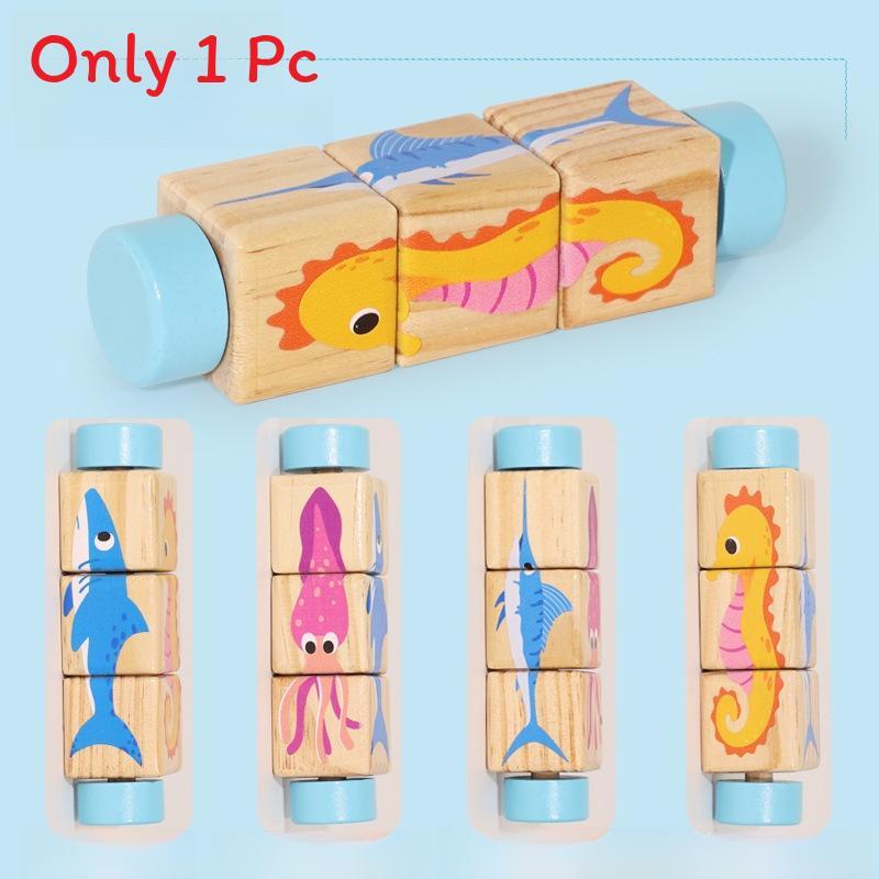 Wooden Infant Montessori Puzzle With Recognition Domino For Early Childhood Education