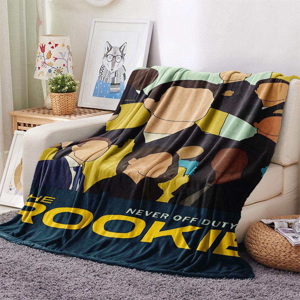 1PC THE ROOKIE Patterned Flannel Blanket Suitable For All Seasons for Home Decor Warmth and Comfort Gifts Holiday Present