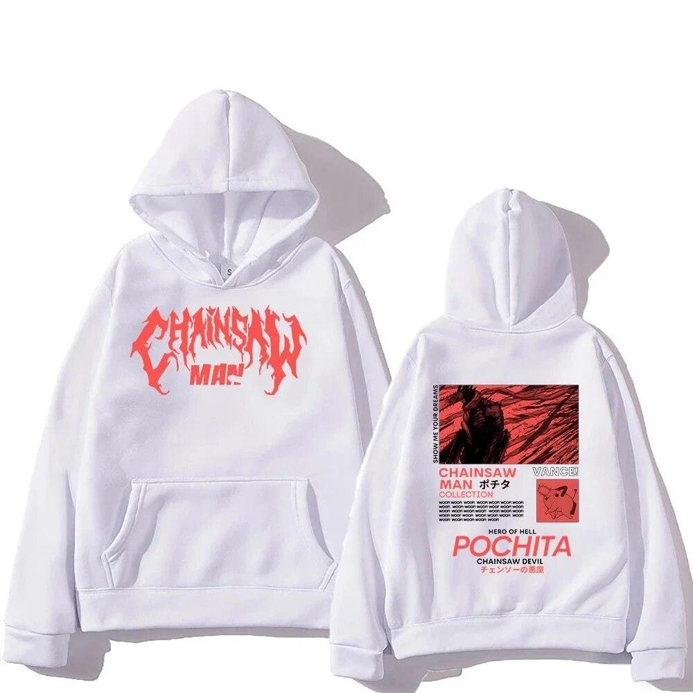 Chainsaw Unisex Pochita Hoodies Unisex Oversized Harajuku Printed Y2k Aesthetic Male Hoddies Clothing Graphic Unisex