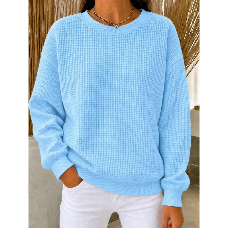 MGHR Women's Fashion Casual Autumn Winter Long Sleeve O-Neck Blouses & Shirts