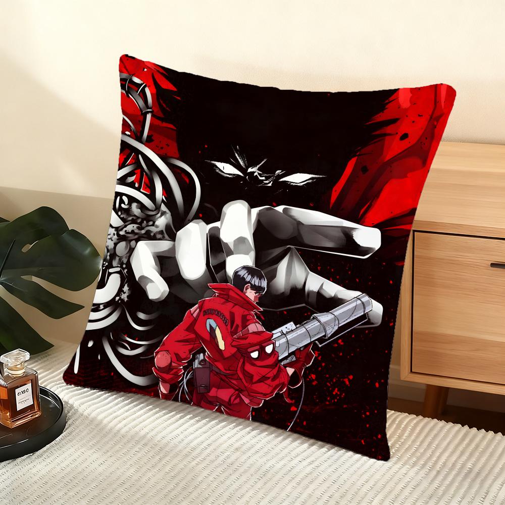 Cushion Cover Silky Short Plush Home Sofa Cushion Cover - Invisible Zipper Home Decoration Akira Anime
