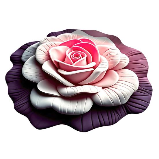 Yousheng Peony Floor Mat 3D Visual Effect Floral Rug Absorbent Bathroom Mat with Non-Slip Backing for Living Room Kitchen Entrance
