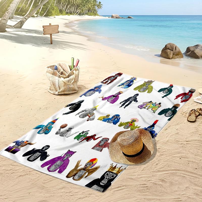Gorilla Tag cartoon Beach Towel, Soft Absorbent Quick‑Dry Towel for Beach Pool Swimming Travel Home