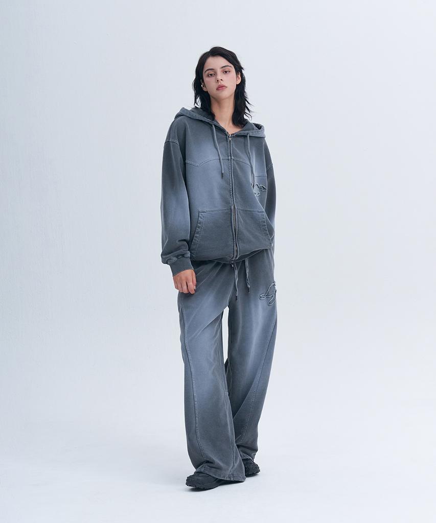 NINEZ Fade Wash Wide Sweatpants (2 Colors)
