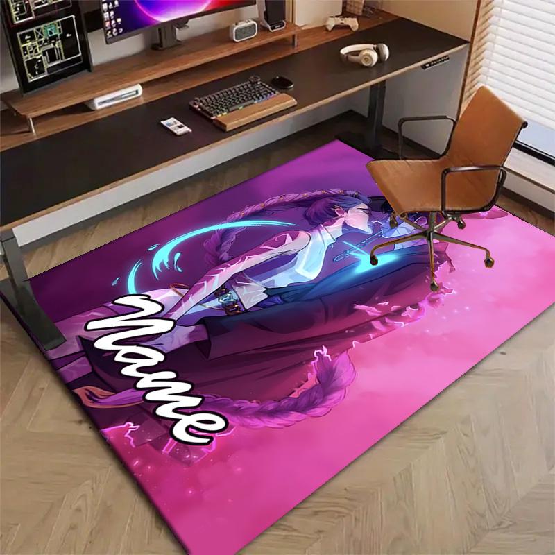 Op maat Gemaakte KPop Demonenjagers Mat Gepersonaliseerde Naam, Wasbaar Polyester Binnen Entreekleed, Cadeau voor Kerstmis, Pasen, Thanksgiving Dag