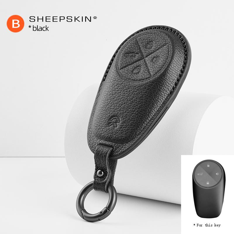 Fashion sheepskin Car Remote Key Case Cover For Nio ET5 2022 2023 2024 Weilai NIO ES6 ES8 EC6 ET7 Auto Key Fob Shell Keychain