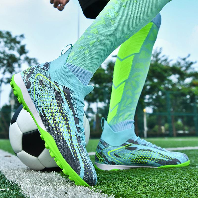 34-46 Herren Fußballschuhe Gummi Weiche Sohle Kurze Stollen Kunstrasen Leder Jugend Kinder Fußballschuhe
