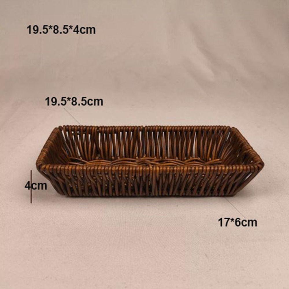 Hardness Rattan Wicker Woven Serving Baskets Handwoven Household Bread Fruit Vegetables Basket 6 Styles Rattan Basket