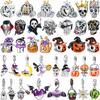 Funny Halloween Charms Copper Pumpkin Ghost Witch Magic Hat Pendant Bead Fit Original Bracelet Necklace Diy Jewelry