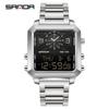 Sanda Waterproof Multifunctional Men's Electronic Wristwatch with Alarm and Countdown