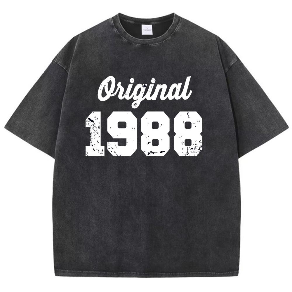 Tricou Bărbătesc Original 1988 Imprimat cu Litere Albe Potrivit Modă Tricouri Timp Liber Zilnic Tricou Îmbrăcăminte Casă Mânecă Scurtă
