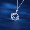 Planet Necklace Dámský Lehký Luxusní Niche Design Sense Flash Diamond Universe Hvězda Dutá límcový řetízek Nerezový řetízek na krk