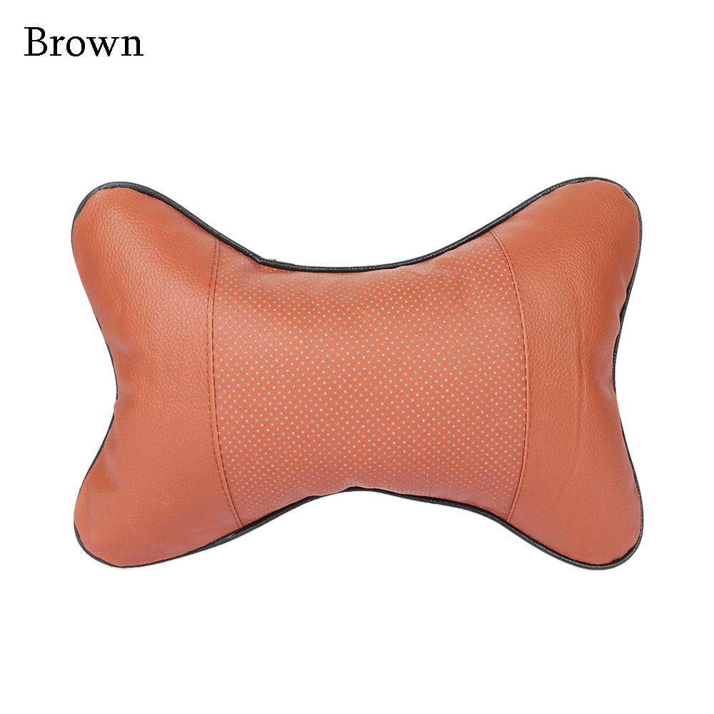 New Bone Cotton Leather Car Seat Headrest Restraint Cushion Pad Head Neck Rest Pillow