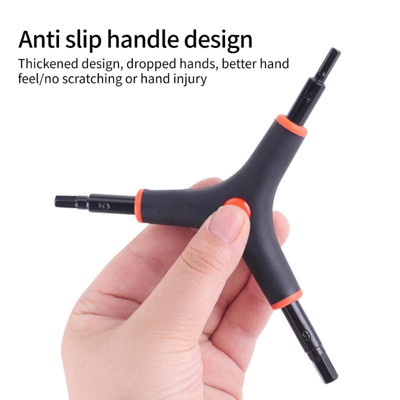 High Strength Bicycles Repair Wrench 3 Way Y Type Hexagonal Wrench Wear Resistant Inner Hexagonal Spanner Repair Tool