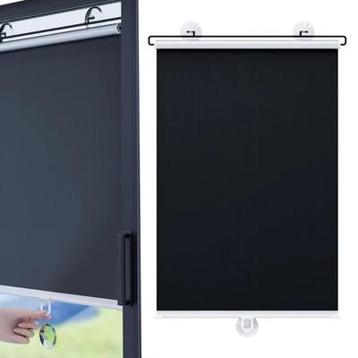 Black Roller Blinds Suction Cup Blackout Curtain New Car Window Sunshade Blinds  Auto Truck