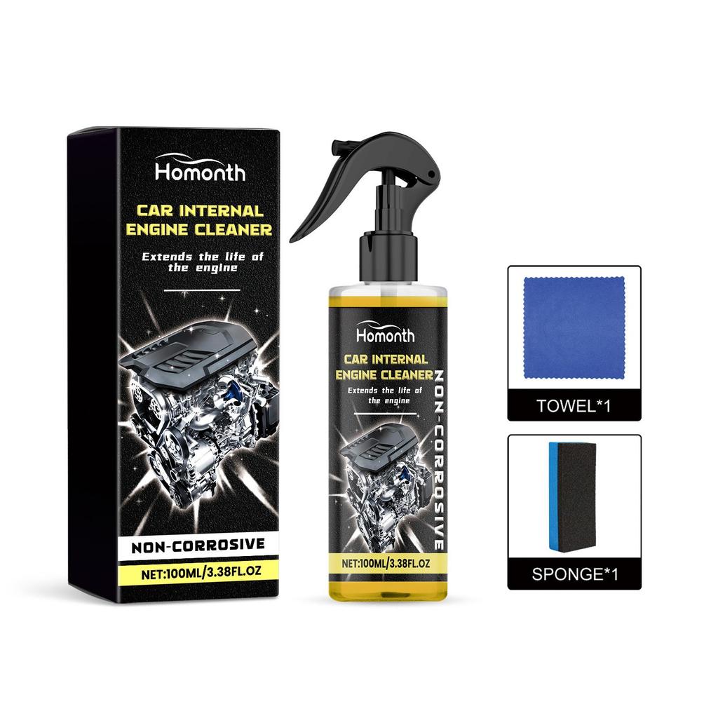 Homonth Car Engine Cleaner Powerful Engine Bay Degreaser & Mud Remover No-Disassembly Cleaning Solution 300ml with Free Sponge