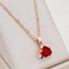 New Romantic Red Natural Zircon Necklace For Women Rose Gold Luxury Couple Gift Simple Pendant Daily Fine Jewelry