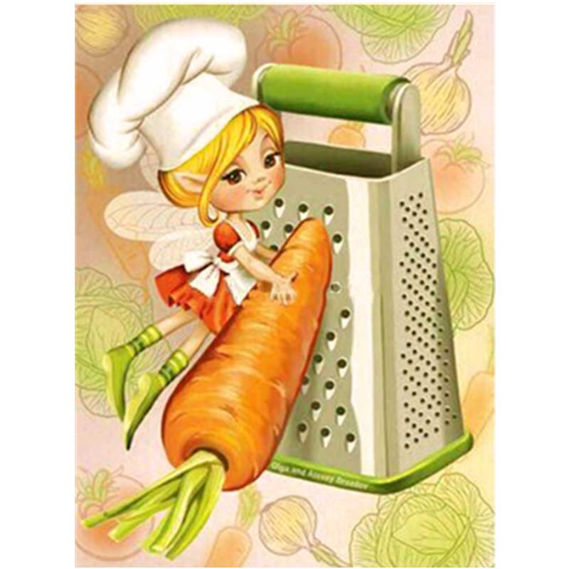 5D DIY Diamond Painting Kit Cute Chef Elf Art Diamond Embroidery Rhinestones Decorations for Home