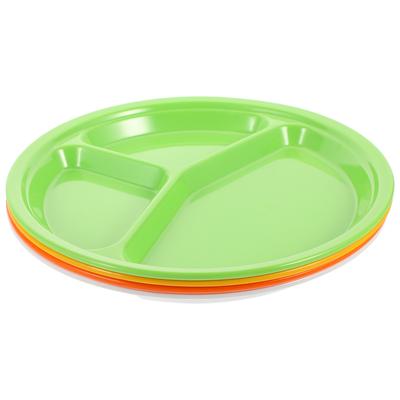 4 Pcs Melamine Fast Food Plate Home Divided Section Compartment Lunch Tray Plates Dish Child