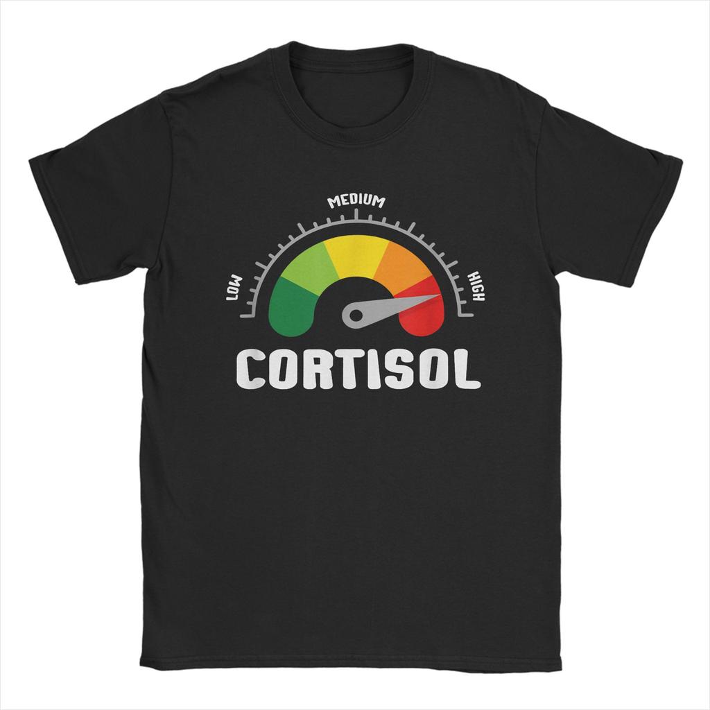 Hipster Cortisol Levels Gauge TShirts Unisex Unisex Round Neck Pure Cotton T Shirts Humor Short Sleeve Tee Shirt Birthday Clothing