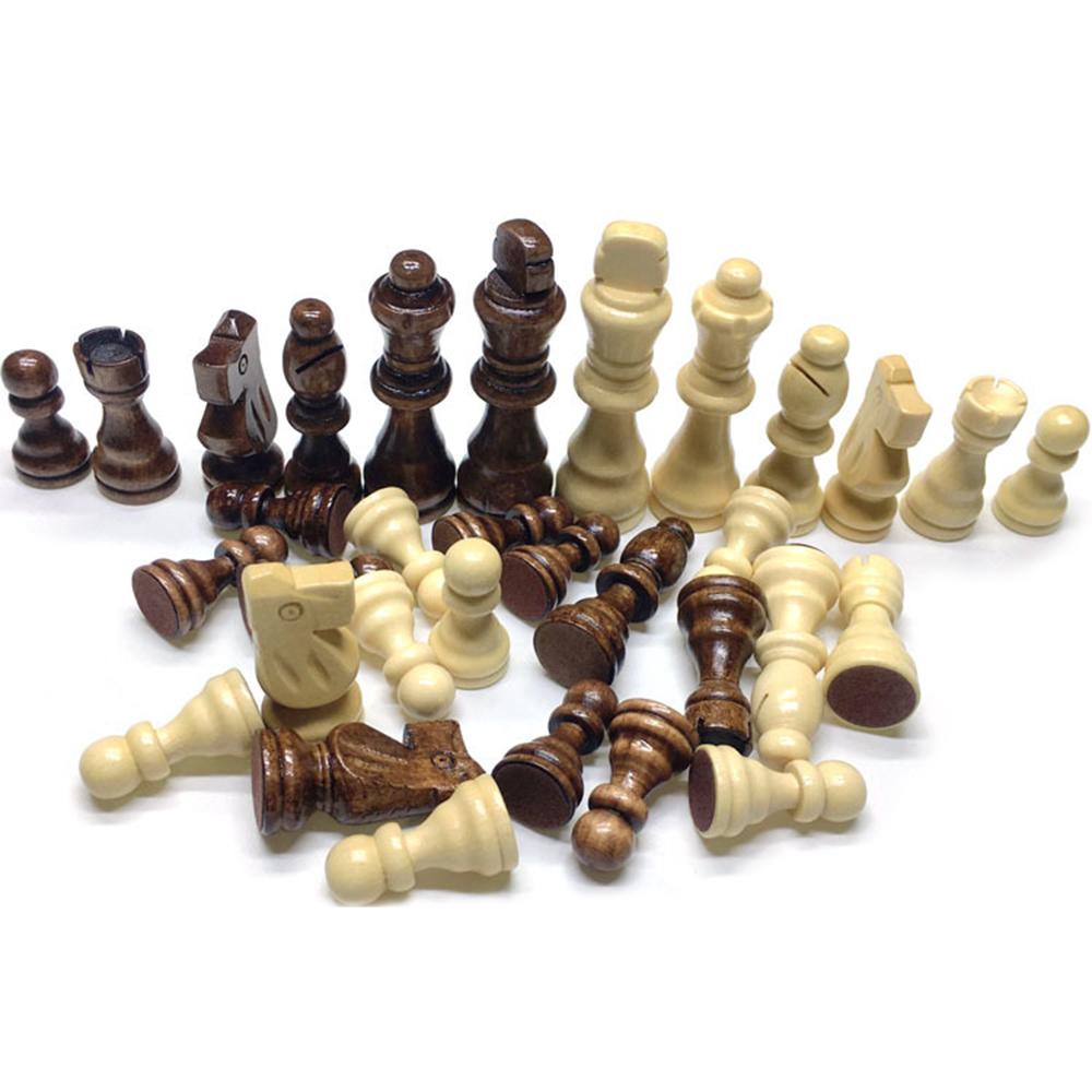 32 Stück internationale Schachfiguren Holz Schachspiel Ersatz