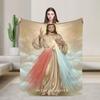 Christian Divine Mercy Flannel Blankets Jesus I Trus In You Custom Throw Blanket for Sofa Bedding Lounge 200x150cm Bedspreads