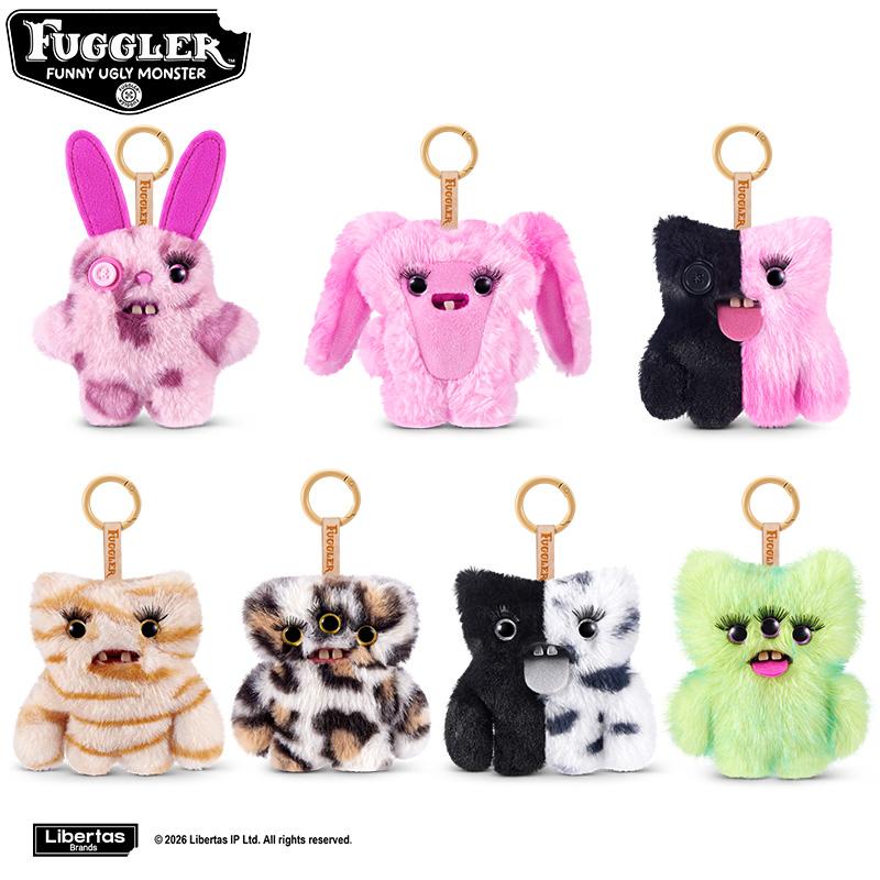 Original Fuggler Keychain Plush Toys Fugglers ALLY CATS Fuggs Care Bear FUGG Baddies Baby Stuffed Peluche Dolls Gifts