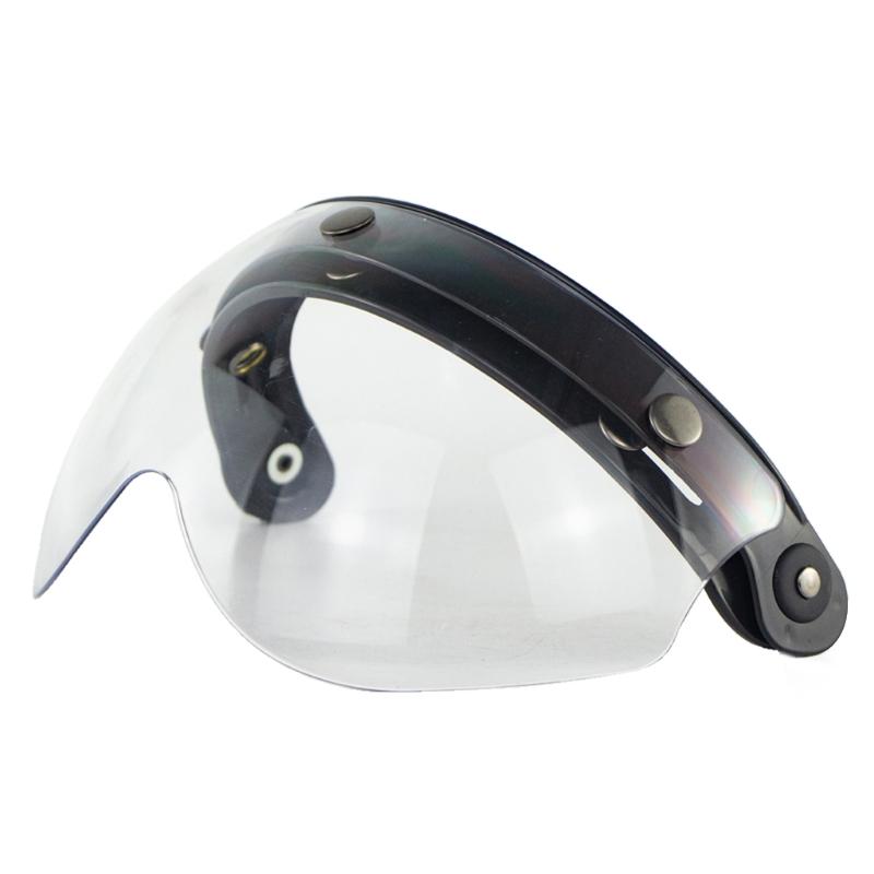 Motorcycle Helmet Bubble Visor 3-Snap Design Flip Up Down Open Face Visor Lens Gift for Motorcross Enthusiasts Windproof