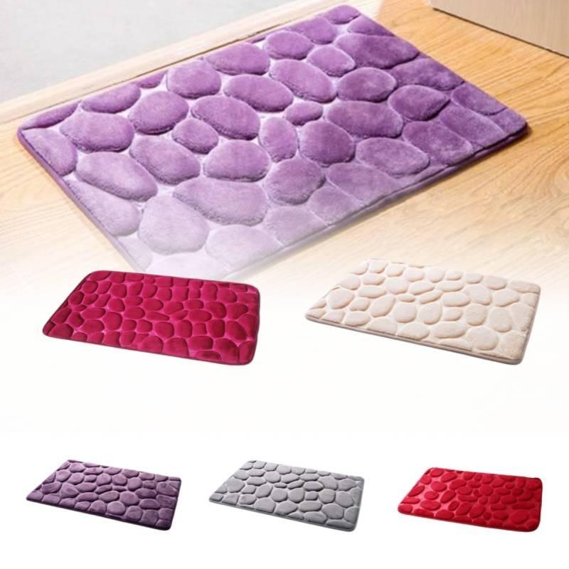Luxurious Polyester Fiber Pebble Rug Non-slip Mat For Entryway And Bedroom
