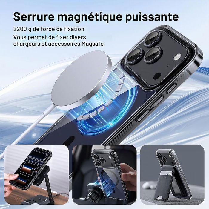 Case for iPhone 18 Pro, Anti-Scratch Shockproof with Magnetic Circle - Translucent Black