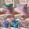 Surreal Dreamlike Polychrome Clouds Cushion Cover Pillowcase Short Plush Invisible Zipper Room Sofa Cushion Cover