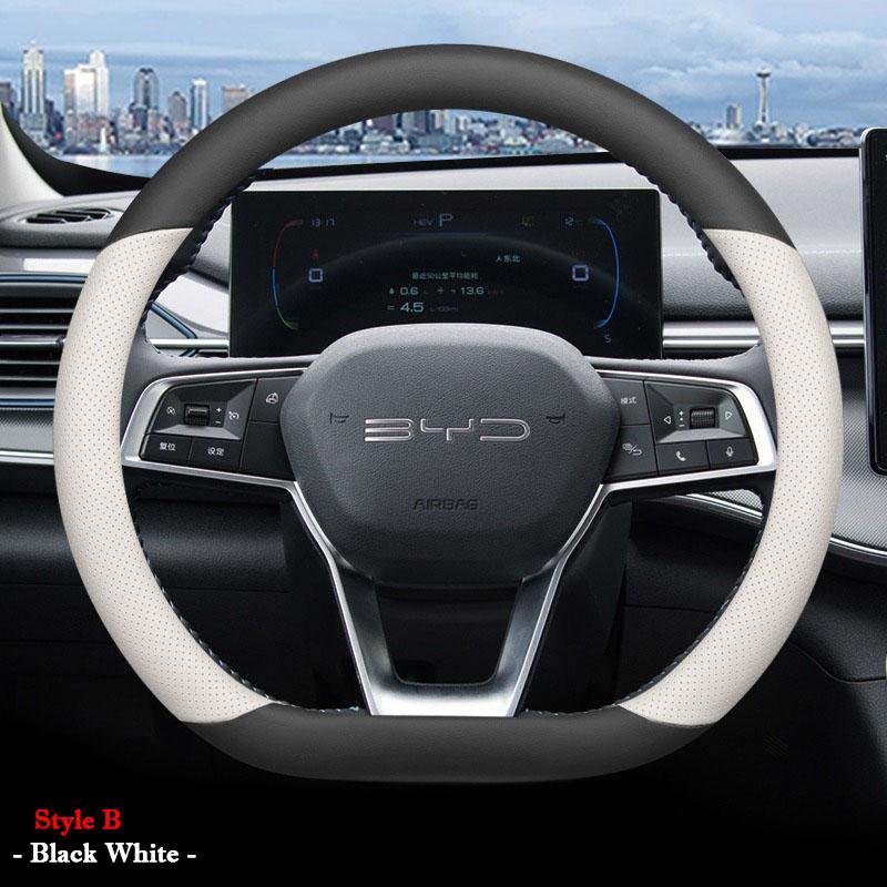 Pour BYD KING 2022 2023 2024 2025 Housse de volant de voiture ultra fine en cuir Antidérapante Accessoires de protection spéciaux
