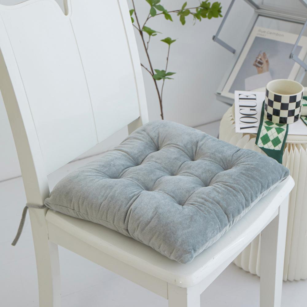 Square Chair Cushion Solid Color Fluff Thick Elastic Cushions Seat Cushion Modern Home Decor Outdoor Car Washable Pillow 40x40cm