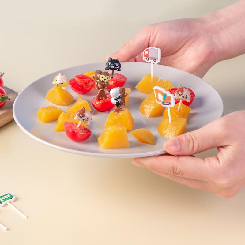 6 Stücke Tier Katze Pfote Obst Gabel Mini Cartoon Kinder Snack Kuchen Pick Zahnstocher