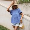 YYFS T-shirts et hauts décontractés à manches courtes et col rond pour femmes, imprimé Floral
