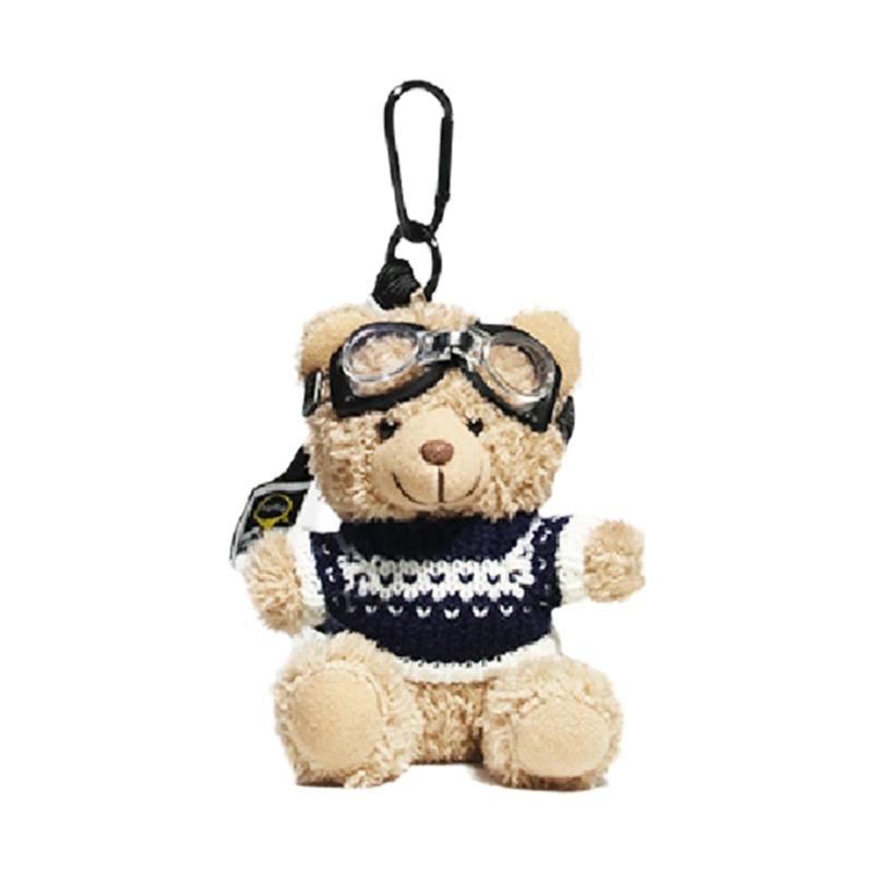 Portachiavi Orso Pilota Carino Ciondolo per Borsa e Chiavi Portachiavi Peluche Fascino per Telefono Decorazione Animale Personalizzata