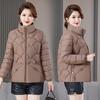 Baumwollmantel Damen Kurz Mode Stehkragen Damen Daunenbaumwollmantel Wintermantel Mutter Große Größe Kleine wattierte Jacke