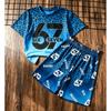 Fashion Fun Leopard 67 Number Printed Men's T-shirt and Shorts 2 Piece Set Summer Casual Outdoor Street Men's and Women's T-shirt Sets