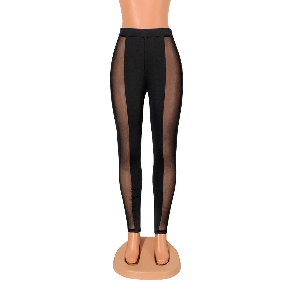 Black Fitness Leggings Women's Fashion Sexy Tight Sports Casual Legging Mesh Patchwork Yoga Pants