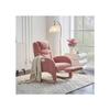 Rocking Armchair - - Teddy - Pink Teddy Fabric - Foldable Footrest - Capacity 110 Kg