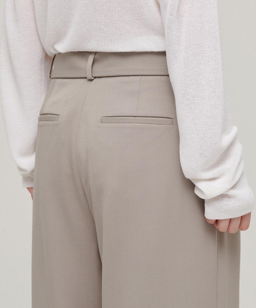 MUSINSA STANDARD WOMAN Women'S Real Wide Belted Slacks [Light Beige]