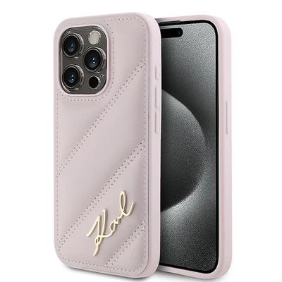 Karl Lagerfeld Klhcp15Xpqdsmgp Iphone 15 Pro Max 6.7 Różowy/Pink Hardcase Diagonal Quilted Script