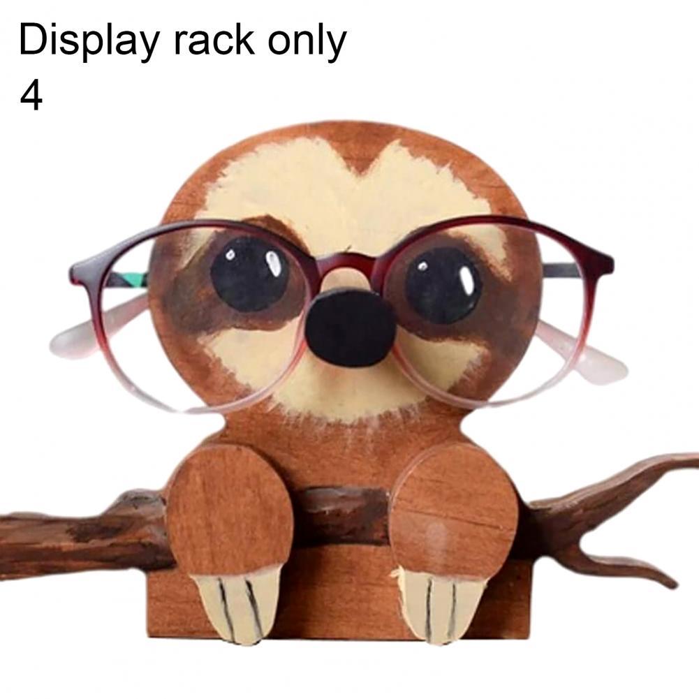 Eyewear Glasses Stand Holder Convenient Cute Animal Shape Wooden Eyeglass Storage Shelf Eyewear Case Accessories