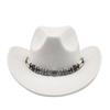 Suede Western Cowboy Hat Top Hat Roll-Up Jazz Hat Men'S Riding Felt Hat Wool Hat