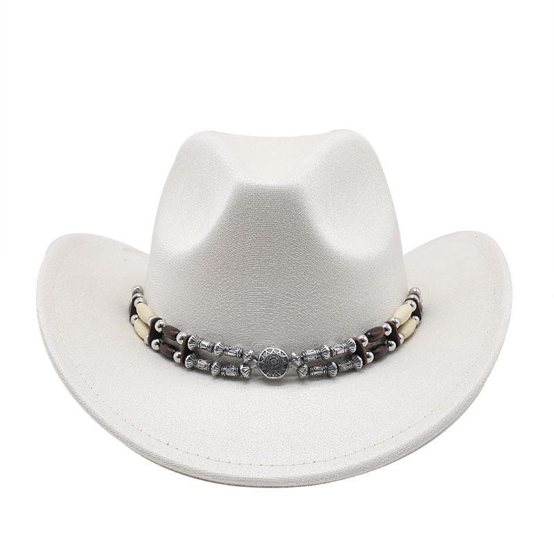 Suede Western Cowboy Hat Top Hat Roll-Up Jazz Hat Men'S Riding Felt Hat Wool Hat