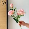 3-hode Rose Simulert Blomst, Tørket Blomst, Kunstig Blomst, Bukett, Dekorasjon for Stue, Fotorekvisitter