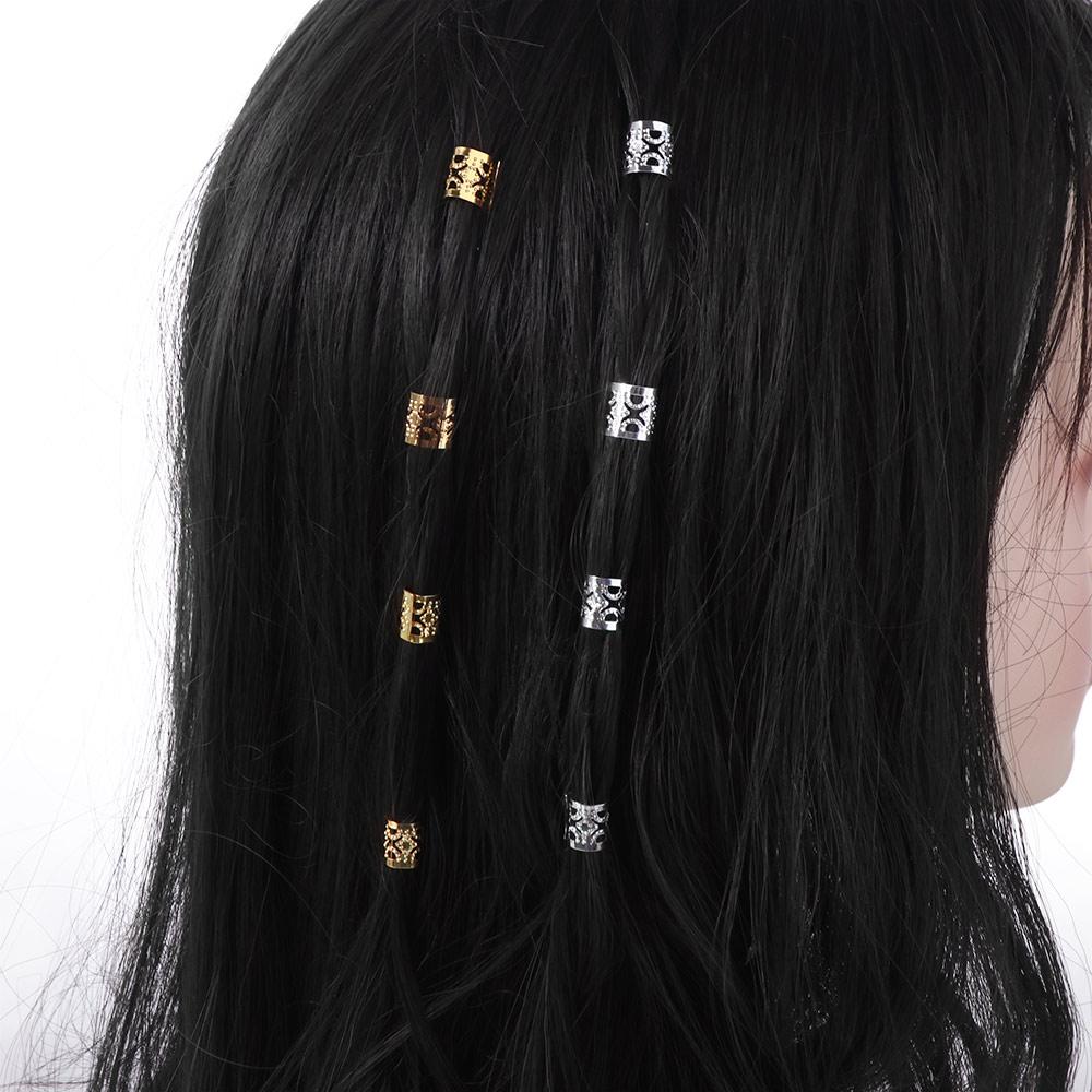 60pcs Dread Locks Hollow Out Hair Ring Metal Cuff Clips Hair Braid Tubes Dreadlocks Beads Men