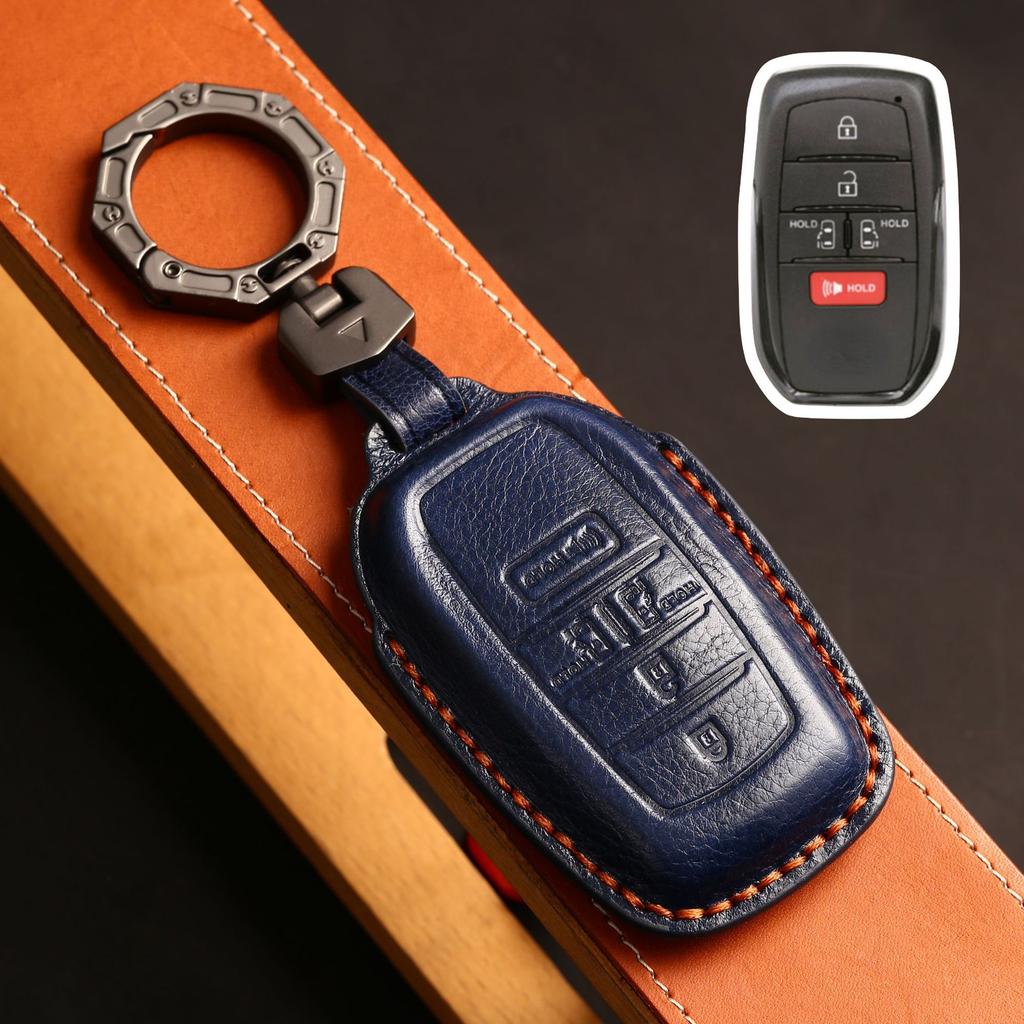 For Toyota Chr Camry Prius Land Cruiser Prado Furniture Corolla Yaris Rav4 Highlander Leather Car Key Fob Case Cover Accessories