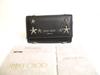 Authentic Silver Metal Stars Black Leather 6 Pics Key Case Neptune #9730 Open Box